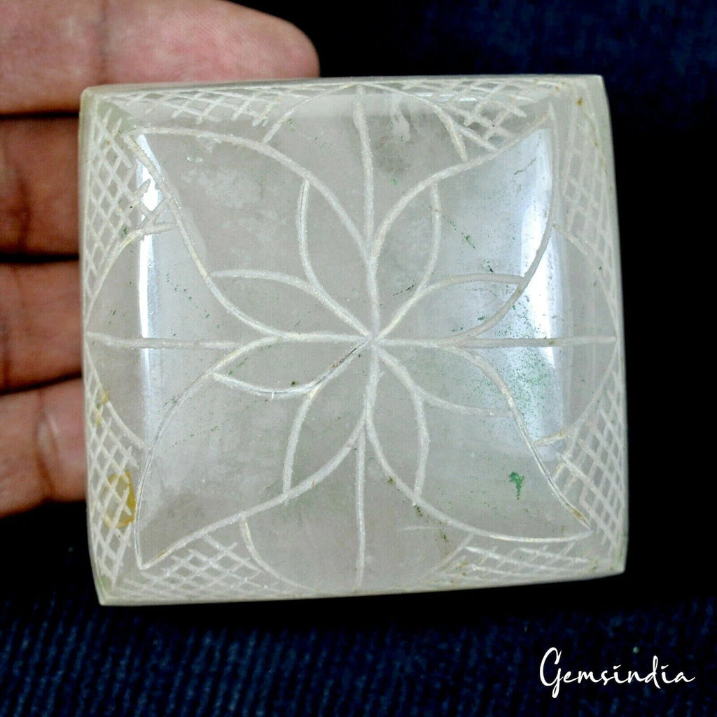 1500 Cts Natural Untreated White Quartz Square Hand Carved Loose Huge Size Gems