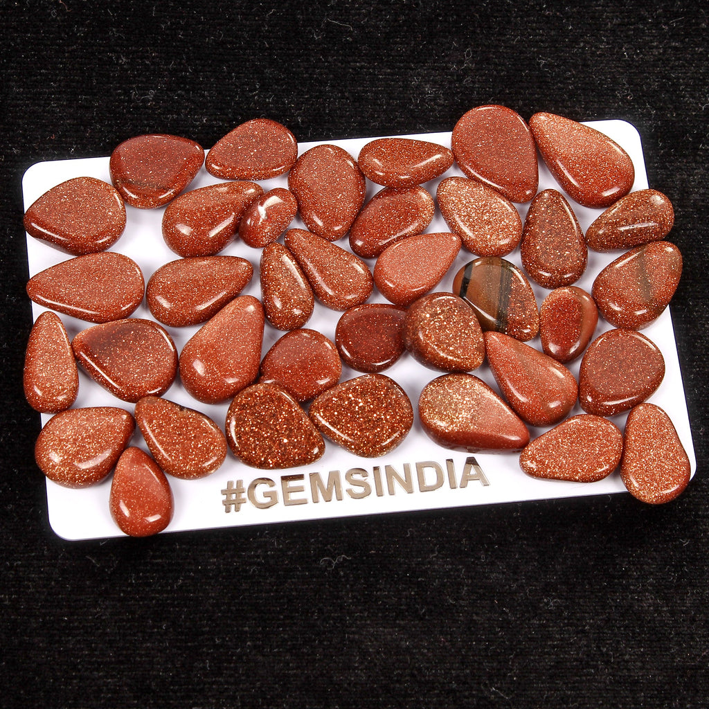 175.20 Cts/37 Pcs Natural Untreated Glittering Shine Sunstone Pear Cab Gems Lot