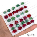 160.90 Ct Natural Red Ruby Emerald Mix Cut Faceted Loose Wholesale Gems Lot 31Pc