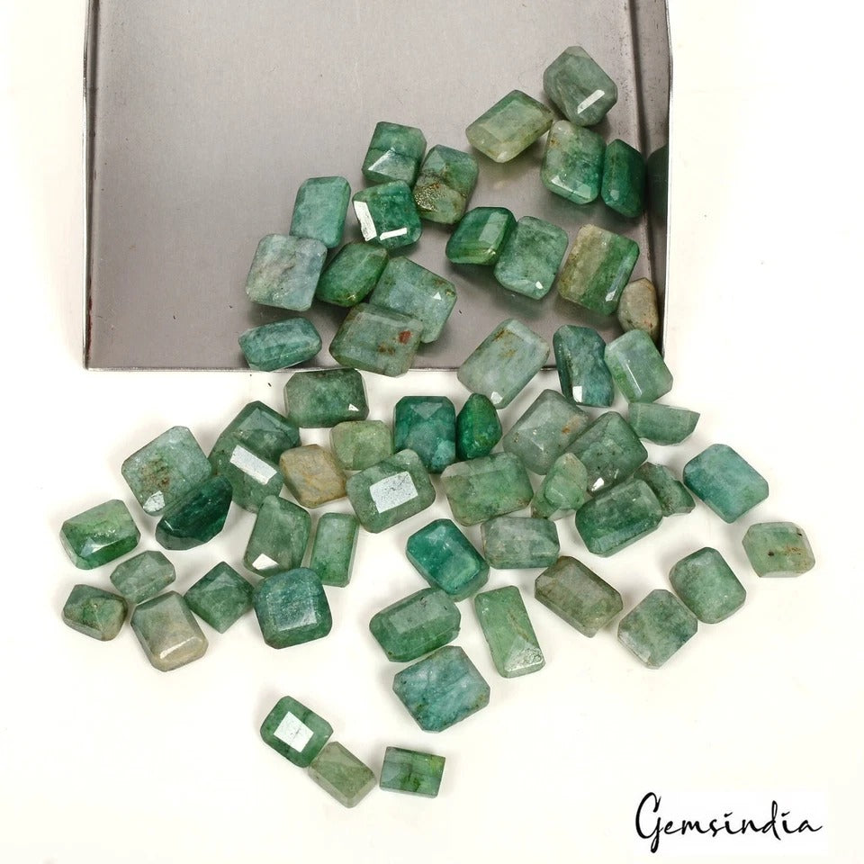 Emerald Lot, Loose Gemstone, Color Enhanced, Green — 58 Pieces, 6mm to 11mm, 150.00 Ct, Brazil