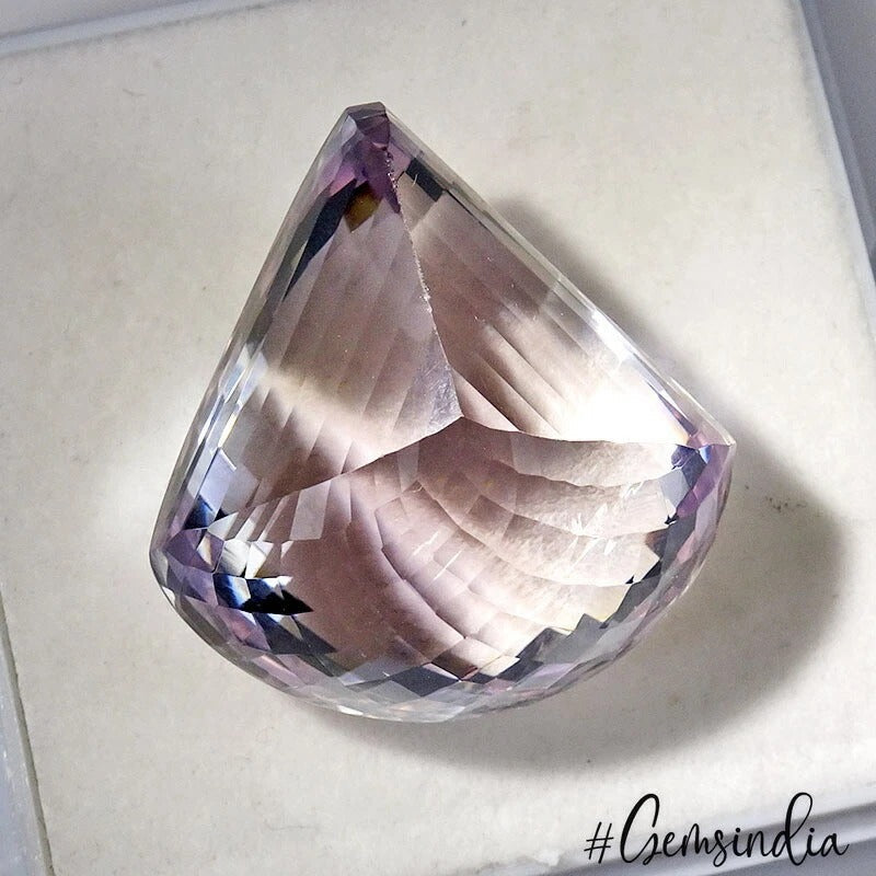 87.80 Ct Natural Untreated Bolivian Lavender Amethyst Fancy Checker Cut Rare Gem