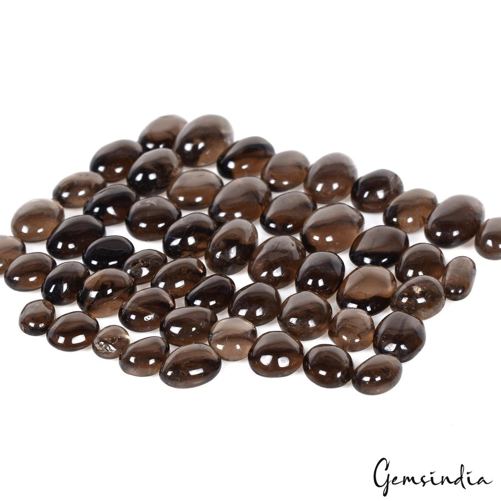 144Ct Natural Brown Smoky quartz 6-14mm Loose Oval Cabochon Polished Gemstones