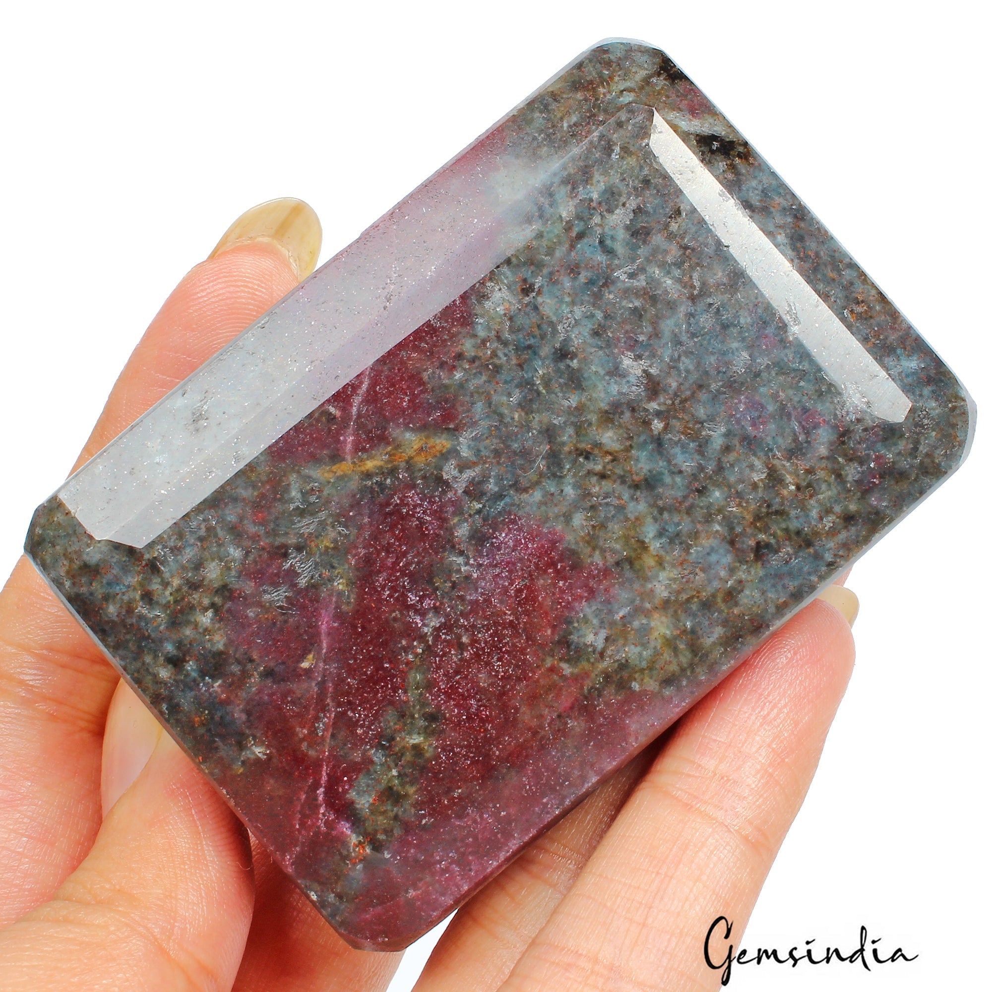 1340 Cts Natural Untreated Bi-Color Ruby Kyanite Octagon Cut Huge Loose Gemstone