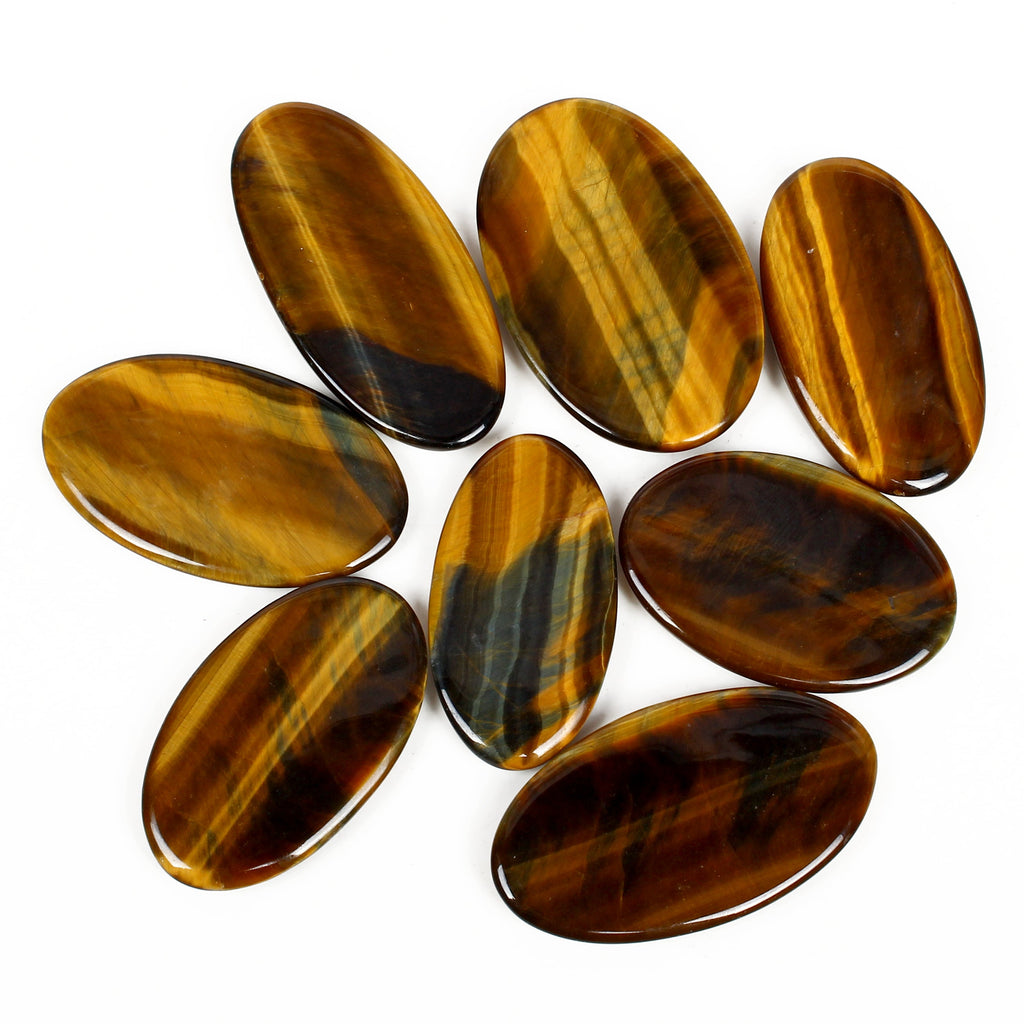 500 Cts/8 Pcs Natural Untreated Yellow Blue Pietersite Tiger Eye Oval Cab Gems
