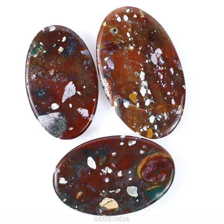 191.60 Ct/3 Pcs Natural Untreated Bloodstone Jasper Oval Cab Pendant Size Gems