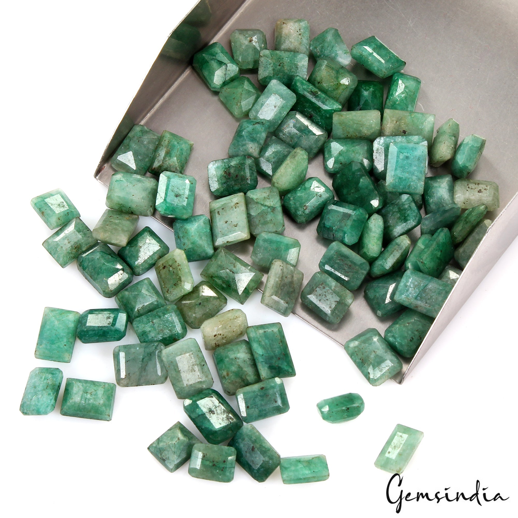 340 Ct/81 Pcs Natural Green Brazilian Emerald Mix Cut Loose Gems For Jewelry