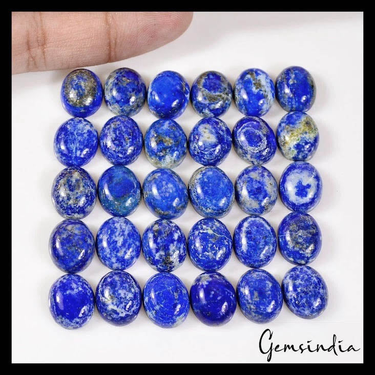 170.20 Ct/30 Pcs Natural Blue Lapis Lazuli Oval Calibrated 12x9mm Loose Gems Lot