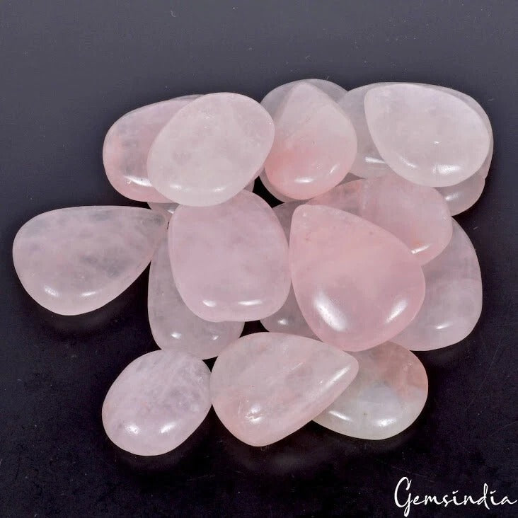 18 Pcs Natural Pink Rose Quartz Mix Cabochon Loose Untreated Gemstones~ 1000 Ct