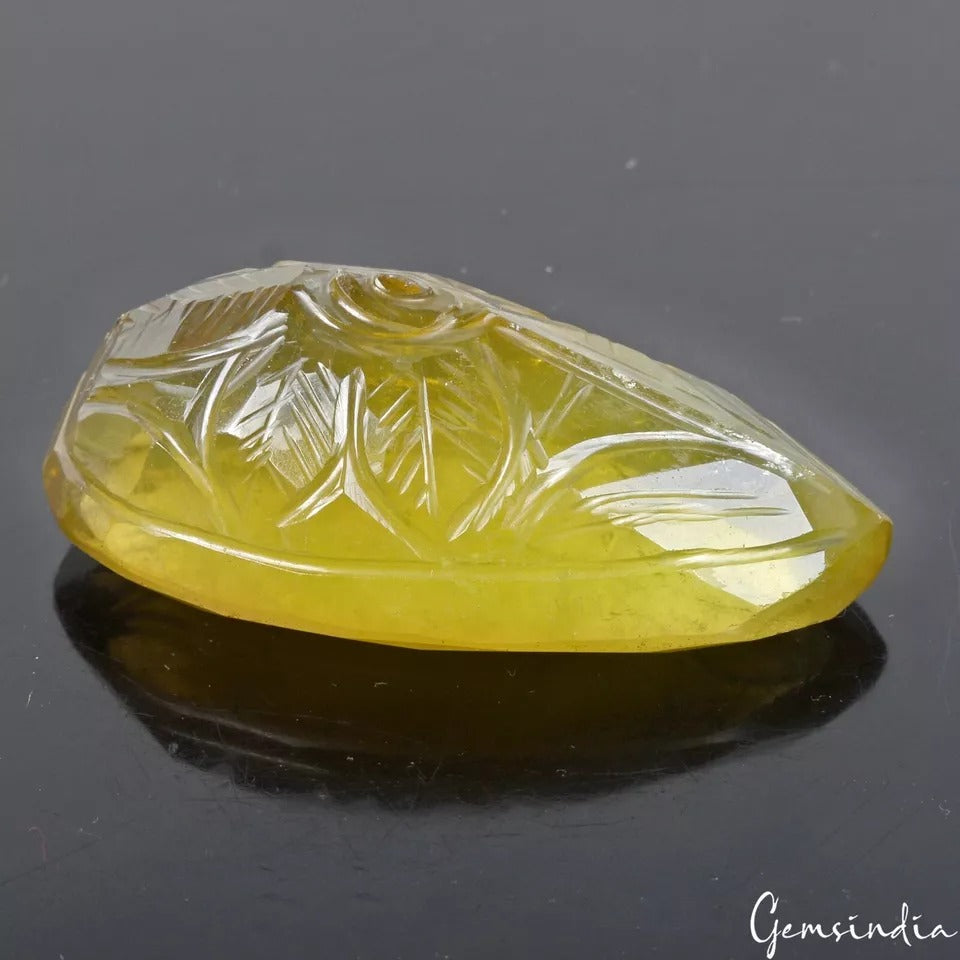 Citrine Loose Gemstone, Untreated, Yellow — 53x24x21 mm, 181.40 Ct, Brazil