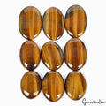 Tiger Eye Lot, Cabochon, Bi Color — 9 Pieces, 30mm to 39mm, 380 Ct, Madagascar