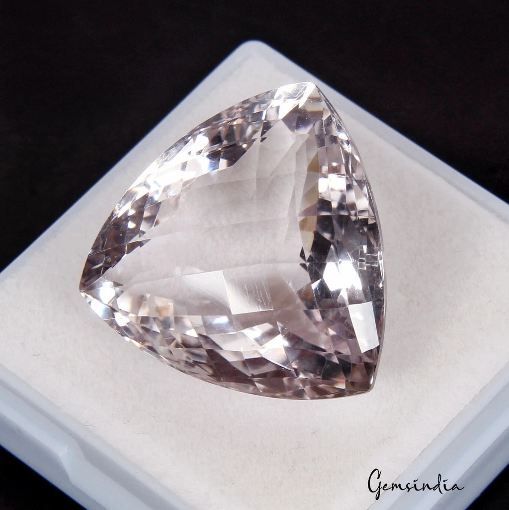 Certified 50.50 Cts Natural Untreated Bolivian Amethyst Trillion Checker Cut Gem