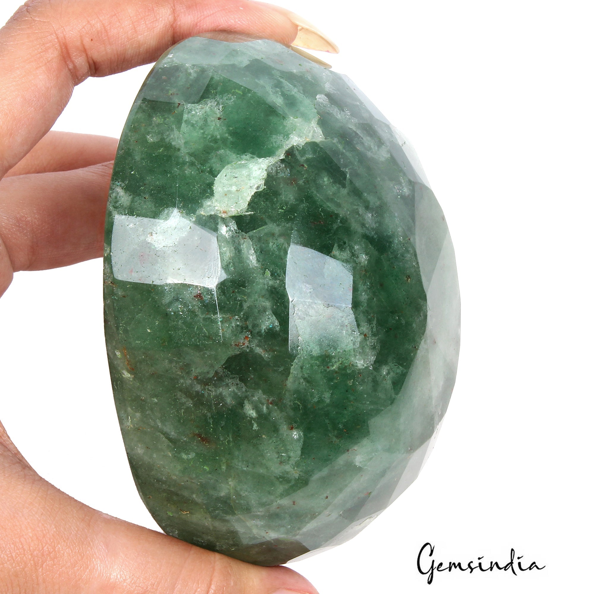 2570 Ct Natural Green Strawberry Quartz Oval Faceted Museum Size Loose Gemstone