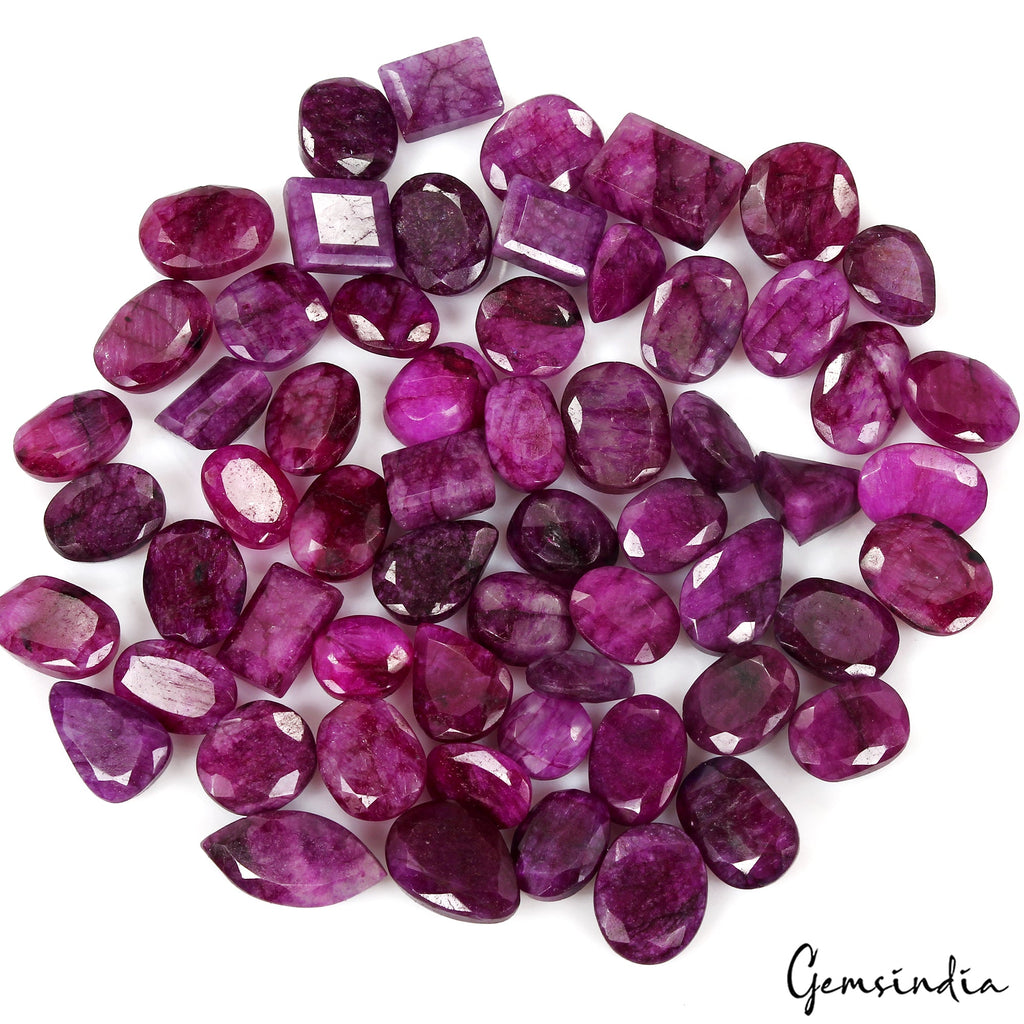 700 Ct Natural Pink Beryl (Bixbite) Mix Cut Loose Wholesale Gemstone Lot 60 Pcs