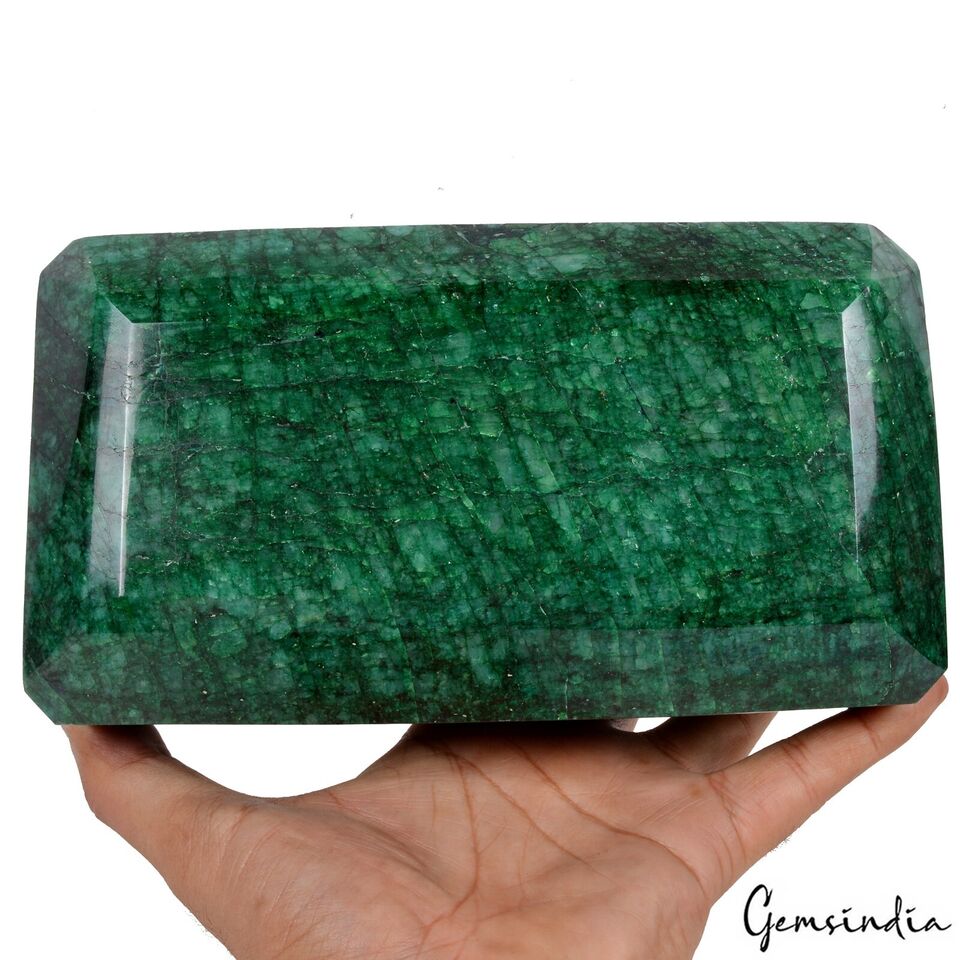 Huge 4.29Kg Natural Green Emerald Octagon Cut Earth mined Loose Gemstone, Brazil