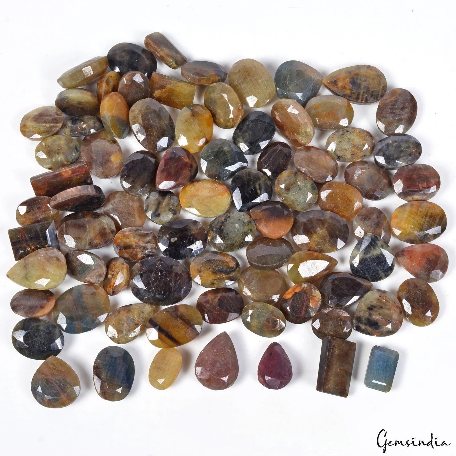 1000 Ct Natural Untreated Multi Color Sapphire Mix Cut Loose Gemstones Lot~ 79Pc