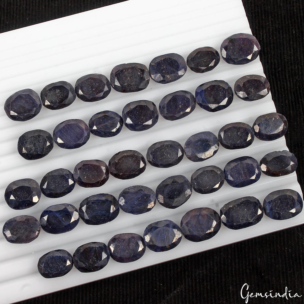 730 Cts/37 Pcs Natural Blue Sapphire Oval Cut Loose 16-20mm Ring Size Gemstones