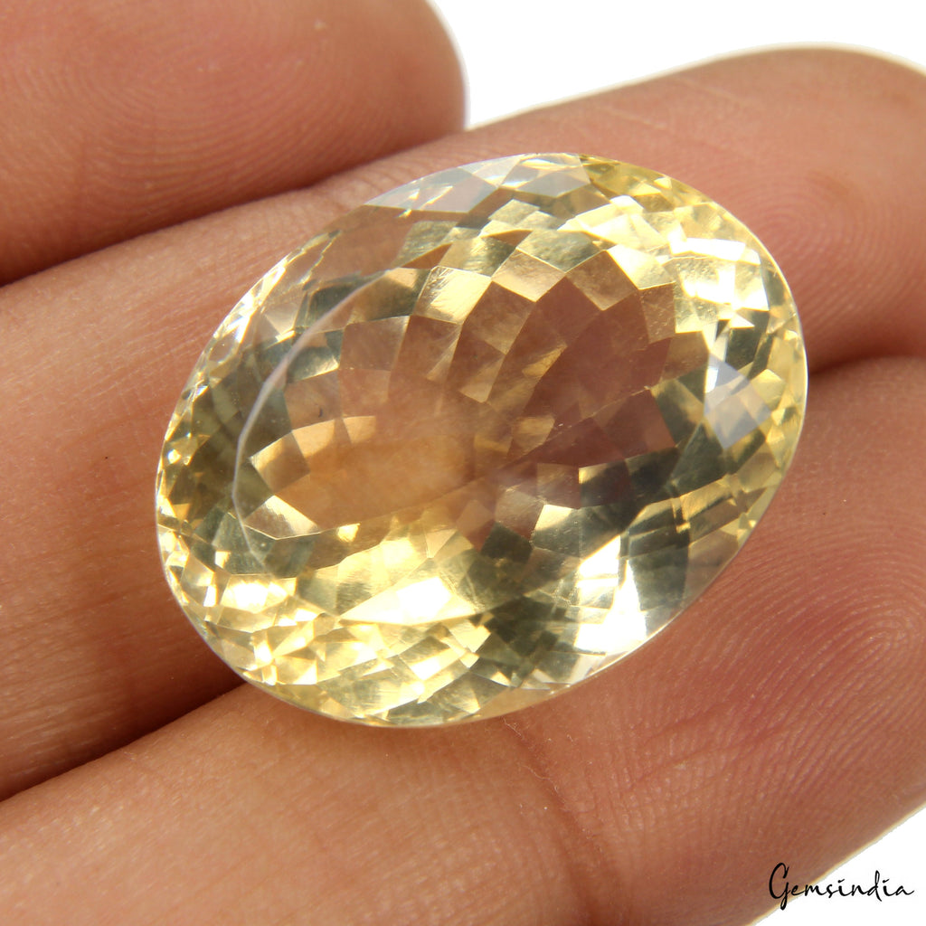 VVS 34.40 Ct Natural Lemon Quartz Citrine Pendant Size Loose Certified Gemstone