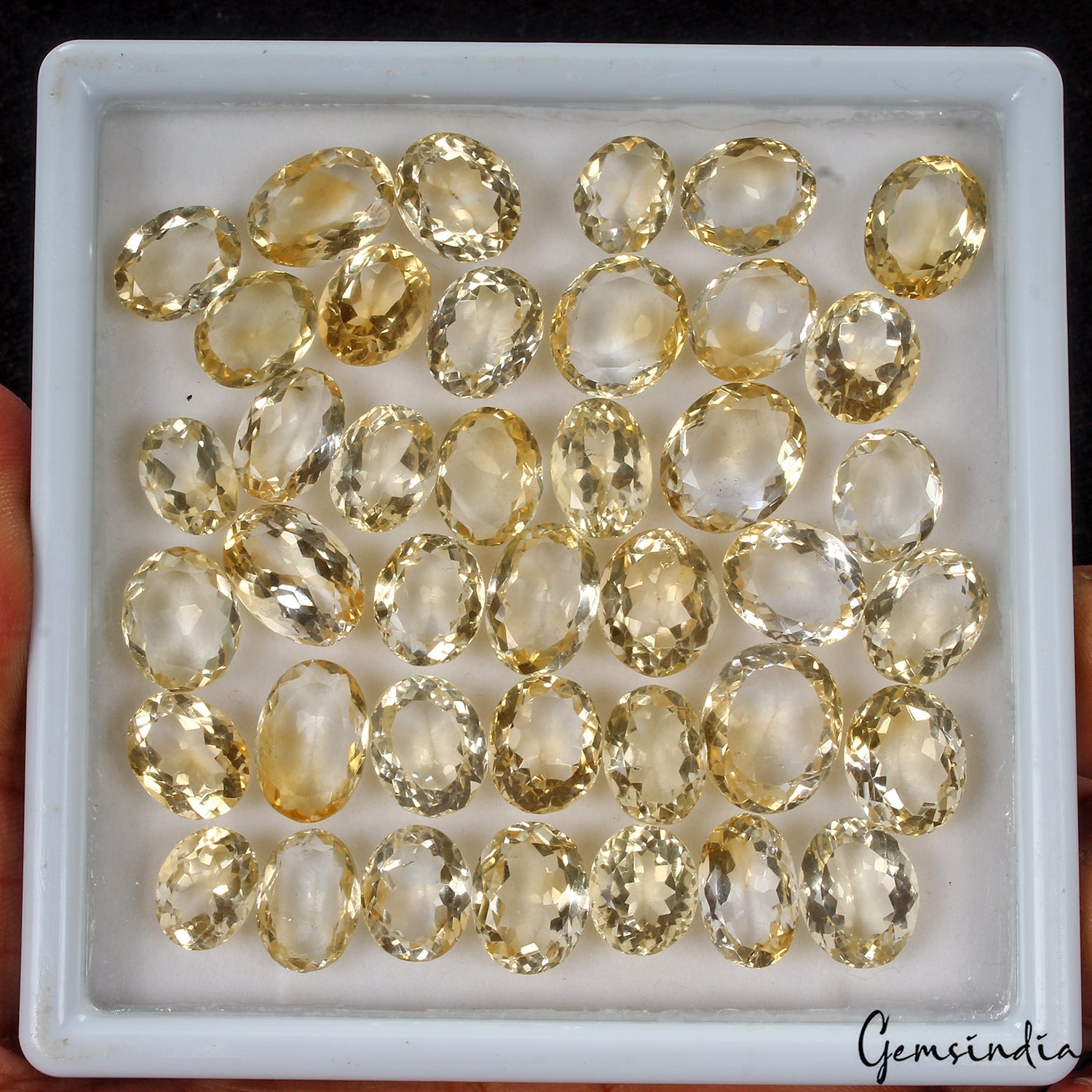 207.10Ct/40 Pc Natural Yellow Citrine Top Grade Oval Cut Loose 10-15mm Gemstones