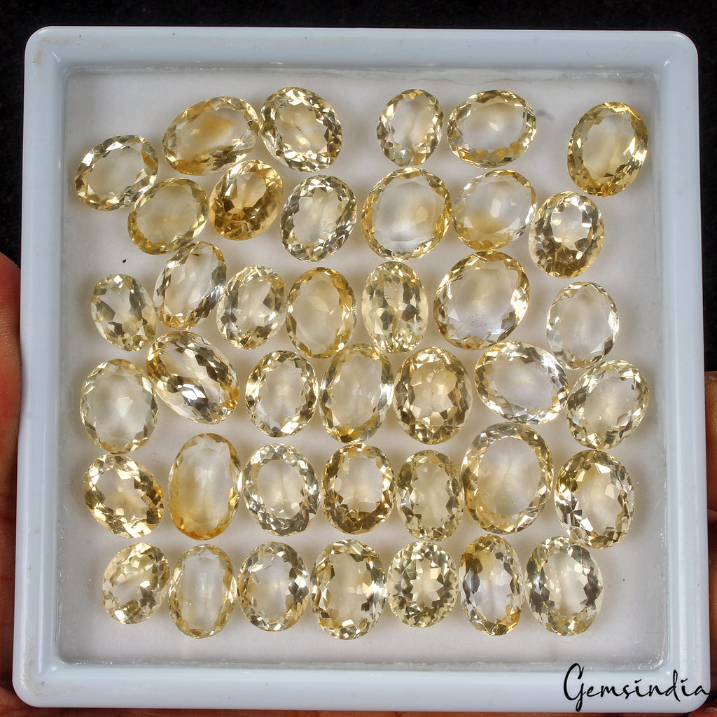 Citrine Loose Gemstone, Yellow — 10mm to 15mm, 207.10 Ct, Brazil
