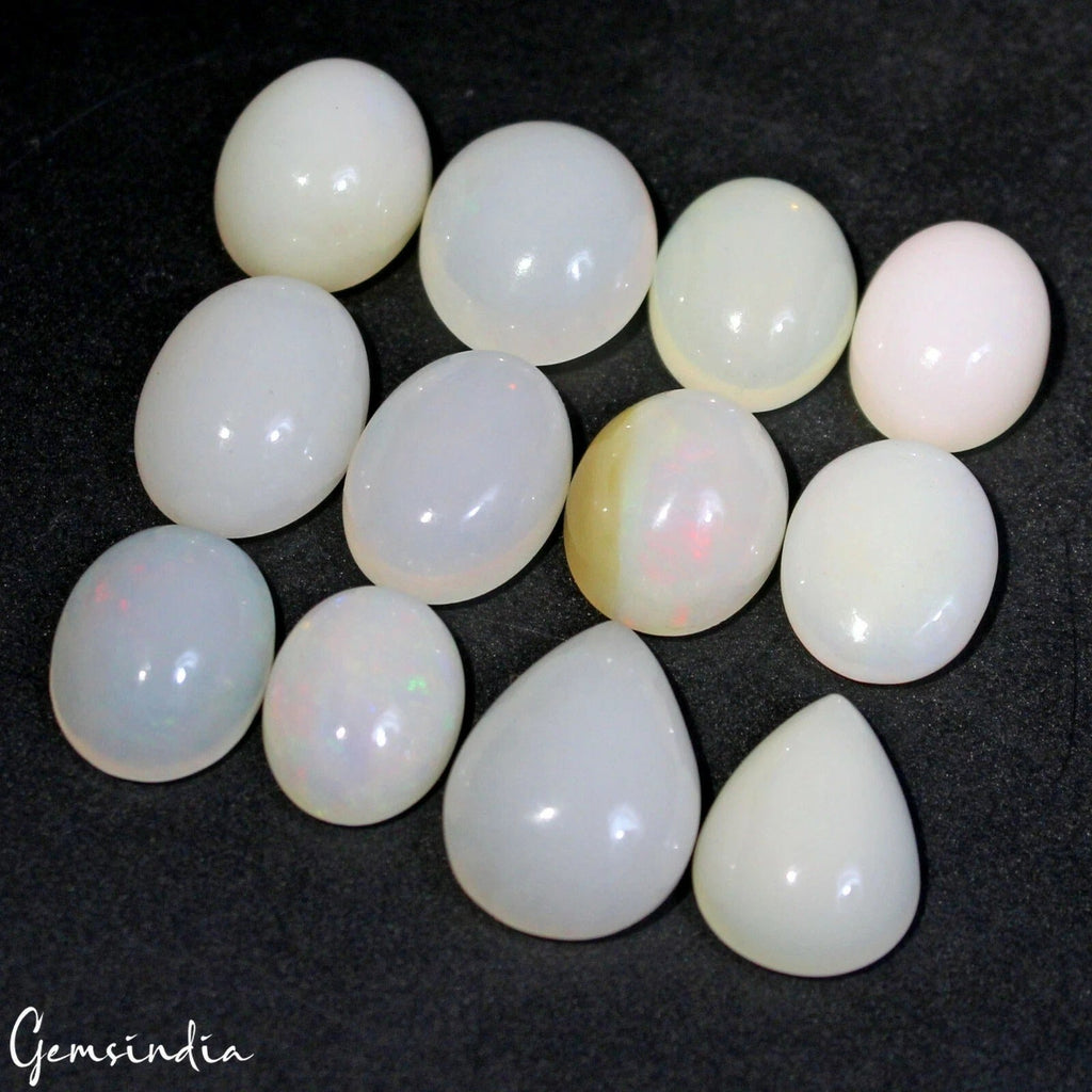 29.50 Ct/12 Pc Natural Untreated Australian Multi Shine Opal Oval Cab Loose Gems