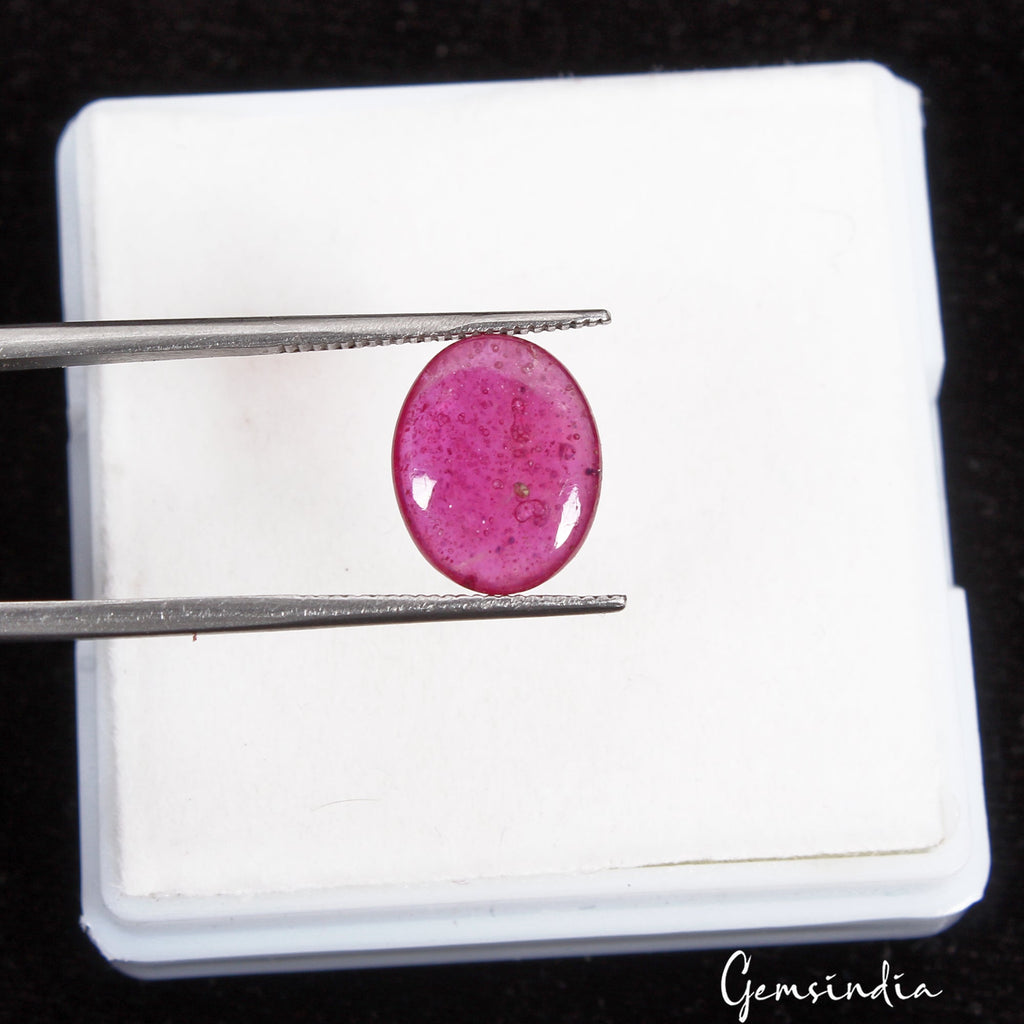 Certified 3.30 Cts Natural Mozambique Lovely Pink Red Ruby Oval Cab Gem For Ring