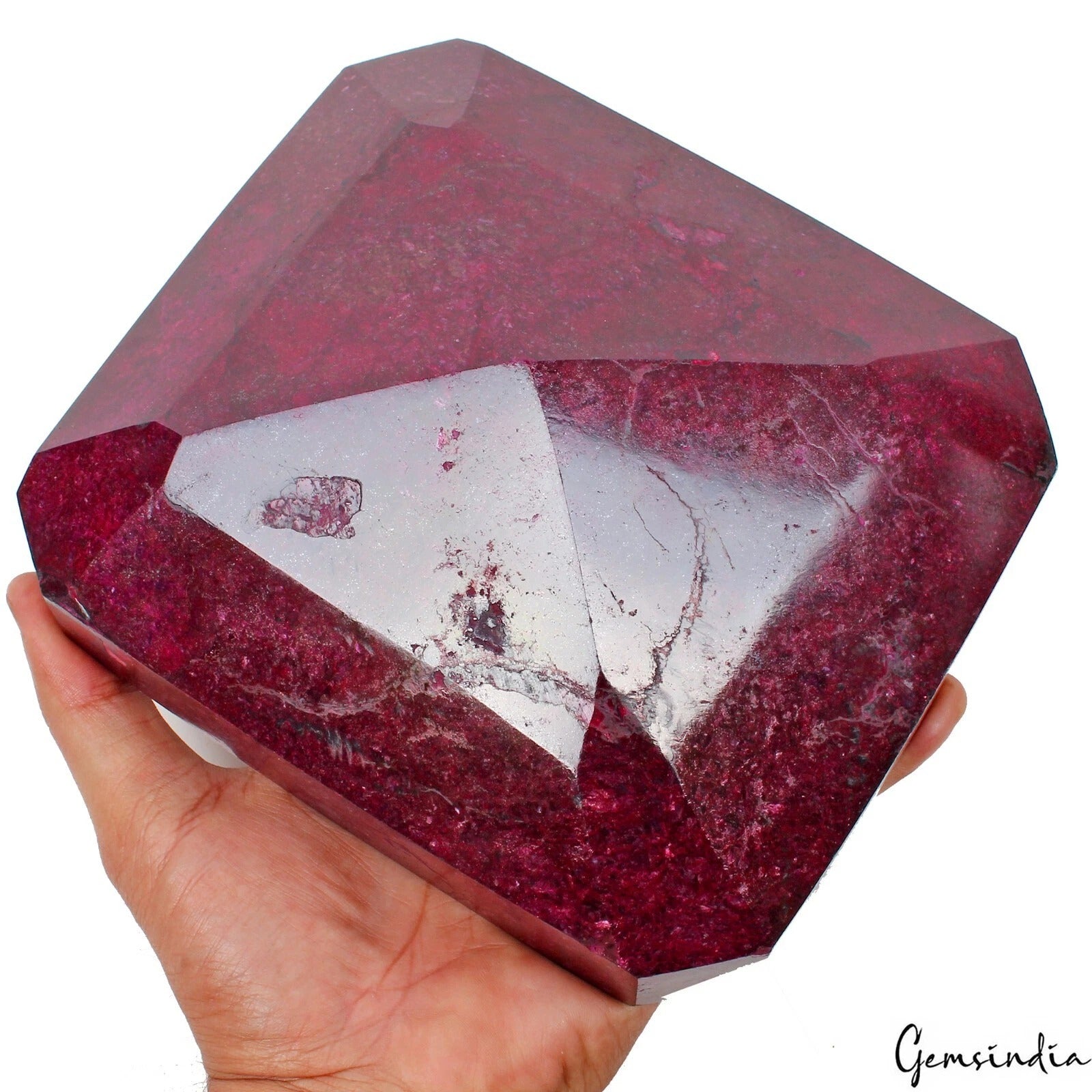 Certified 4.8 Kilo Natural Dark Red Ruby Octagon Cut Earth mined Museum Size Gem