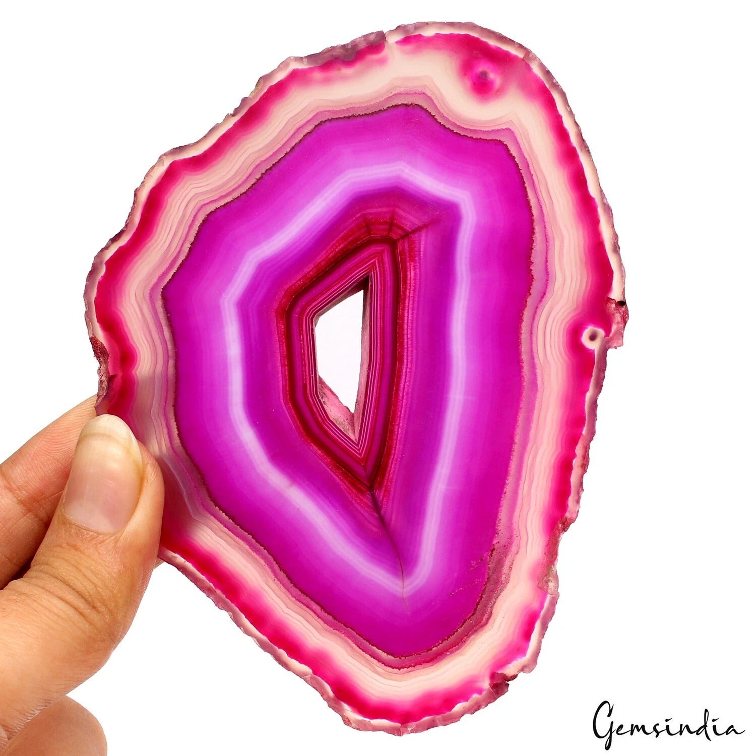 Onyx Rough Specimen, Color Enhanced, Pink — 106x83x5 mm, 470 Ct