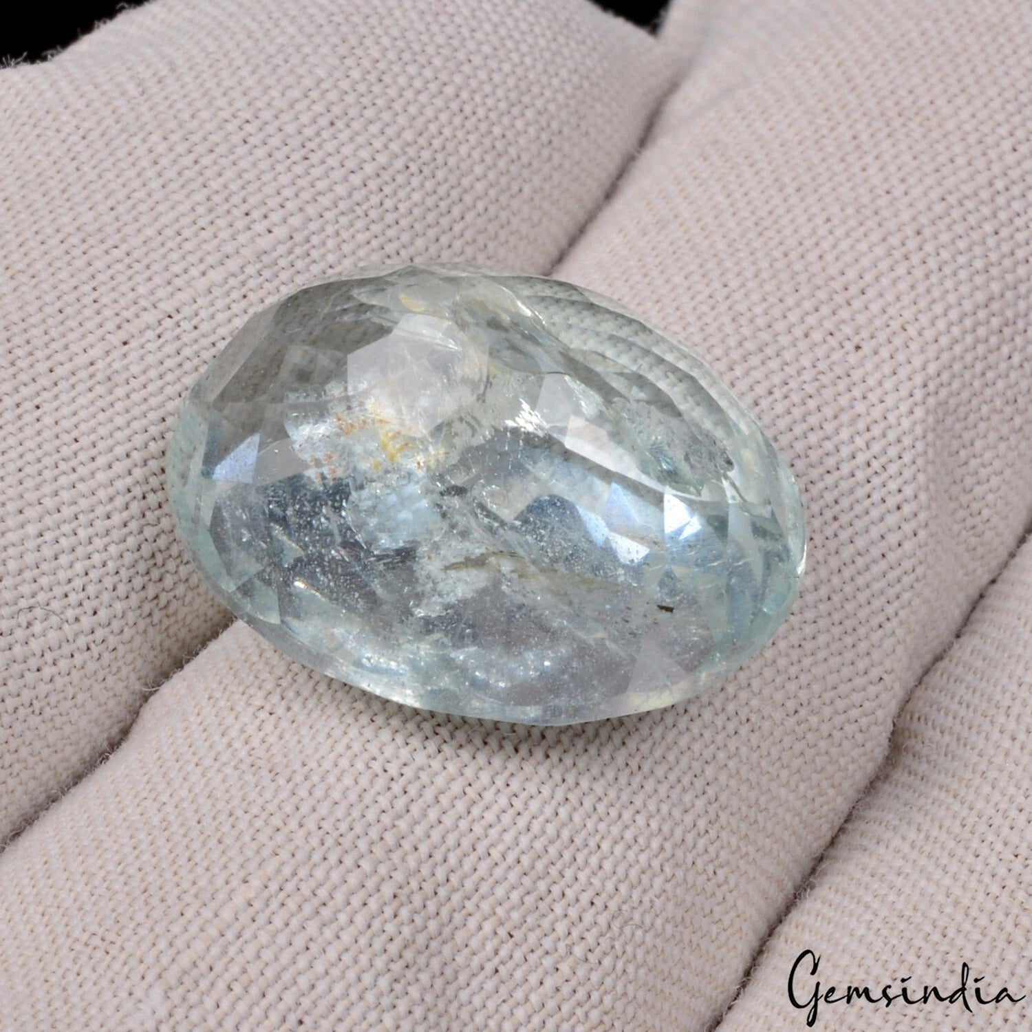 Certified 15.40 Cts Natural Untreated Blue Aquamarine Oval Loose Gem For Ring