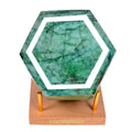 5450 Ct Natural Green Emerald Hexagon Cut Huge Brazilian Treated Gemstone~3.5"