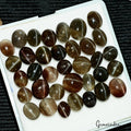 Rare Spectrolite Cats Eye Gemstone Oval & Round Cabochon 7-11mm 81.90 Ct 35 Pcs