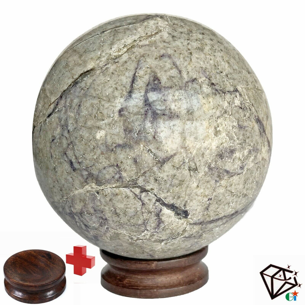 3500Ct Natural Lapis Calcite Matrix Crystal Mineral Healing Huge Gem Sphere 3.2"