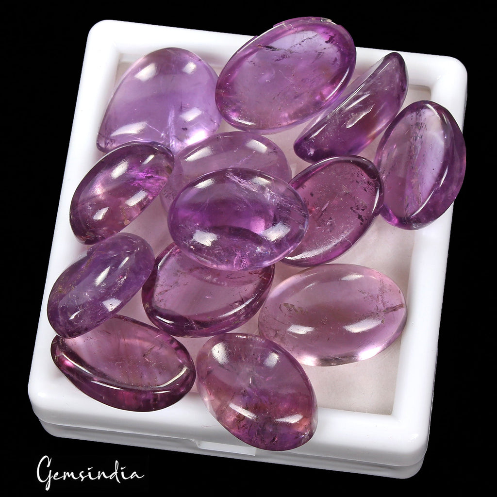 250.00 Cts Natural Untreated Purple Amethyst Oval Cab Loose Gems Lot For Jewelry