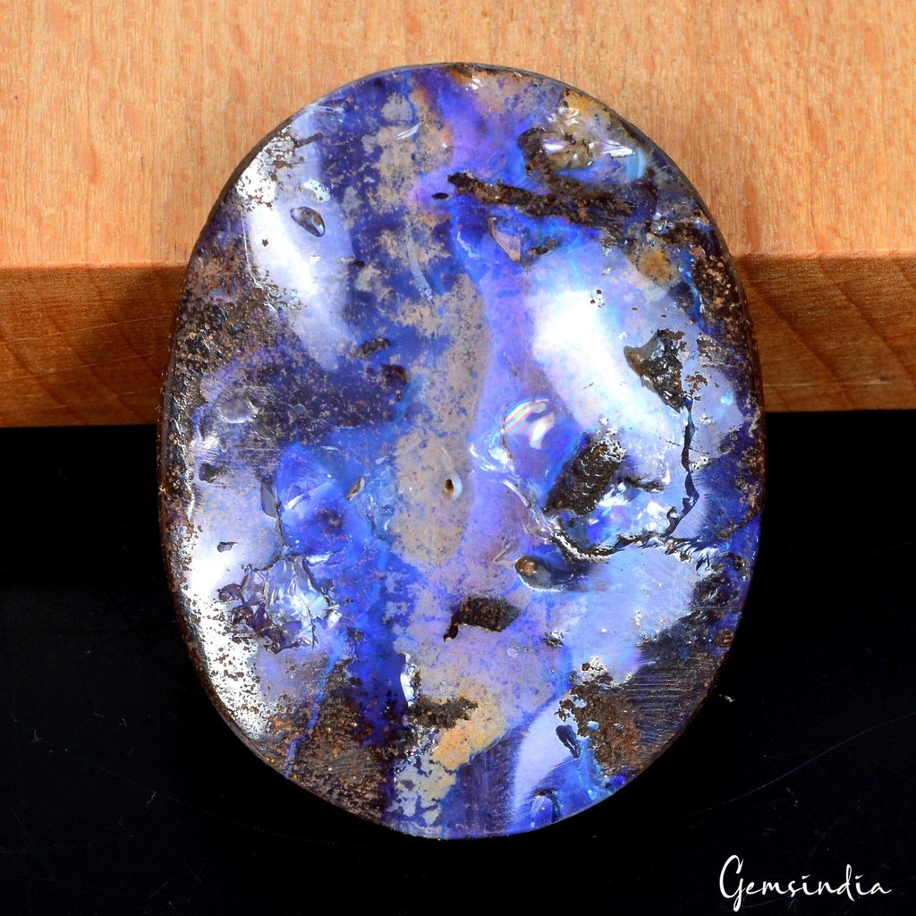 68.80 Cts Natural Bi Color Untreated Australian Boulder Opal Oval Precious Gem