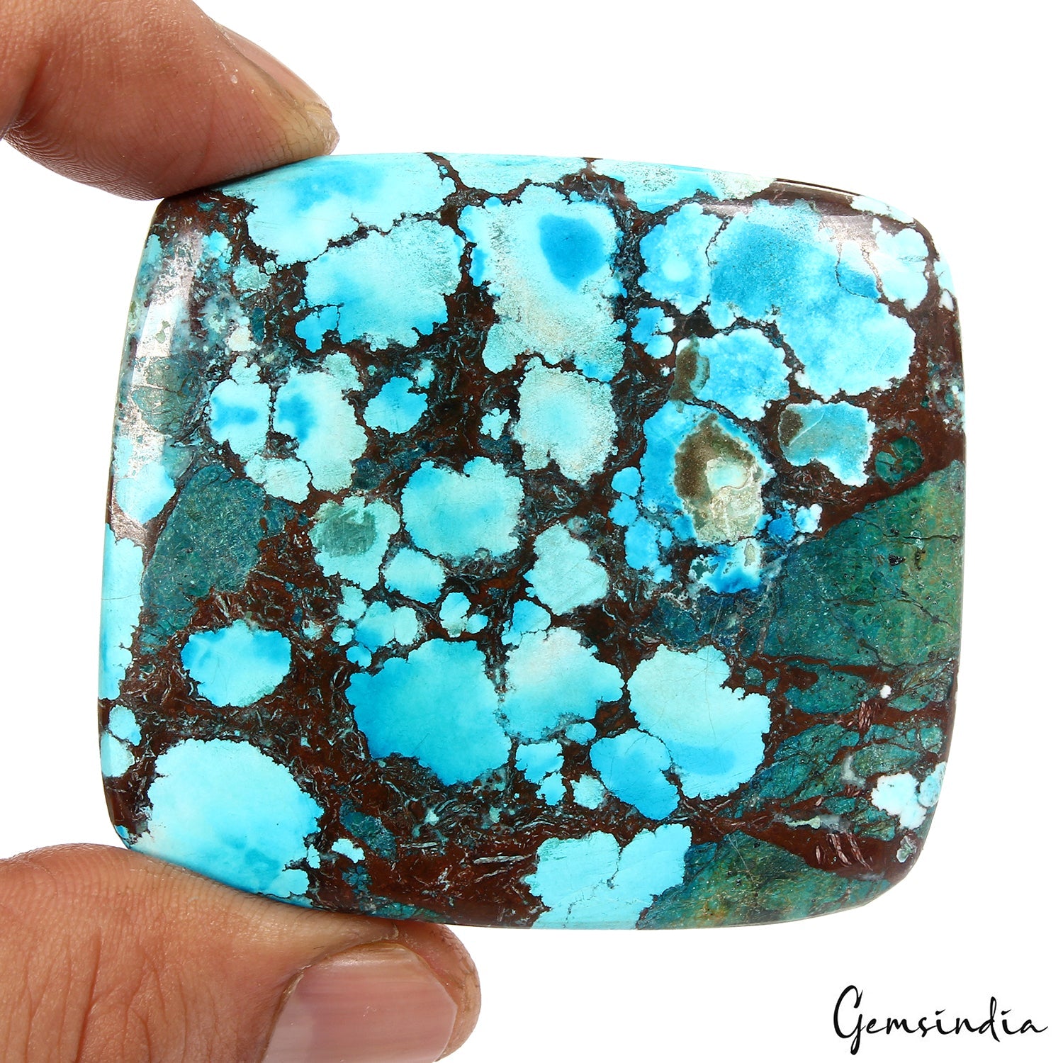 310 Ct Arizona Spiderweb Blue Turquoise (USA) Cushion Cab Loose Huge Gemstone