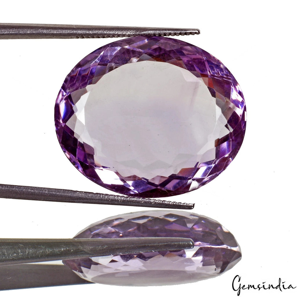 Amethyst Loose Gemstone, Untreated, Purple — 22x19x8mm, 24.50 Ct, Brazil