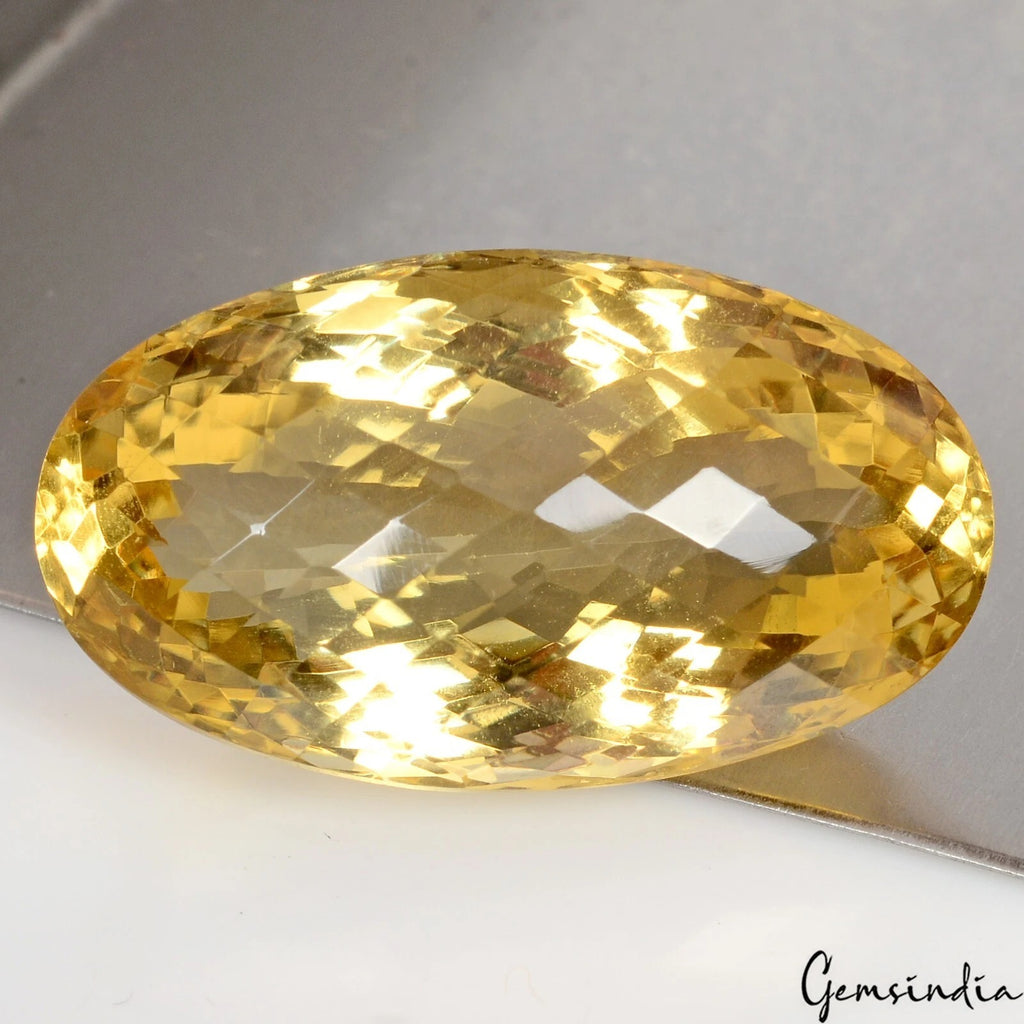 Citrine Loose Gemstone, Untreated, Yellow — 31x18x15 mm, 49.70 Ct, Brazil