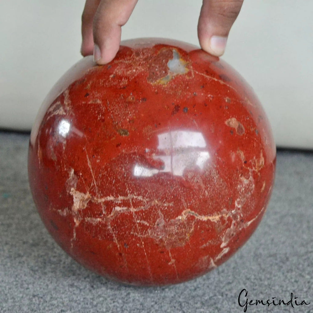 5.5 in Large Red Jasper Ball Crystal Healing Chakra Gemstone Decor Sphere 3.4 kg