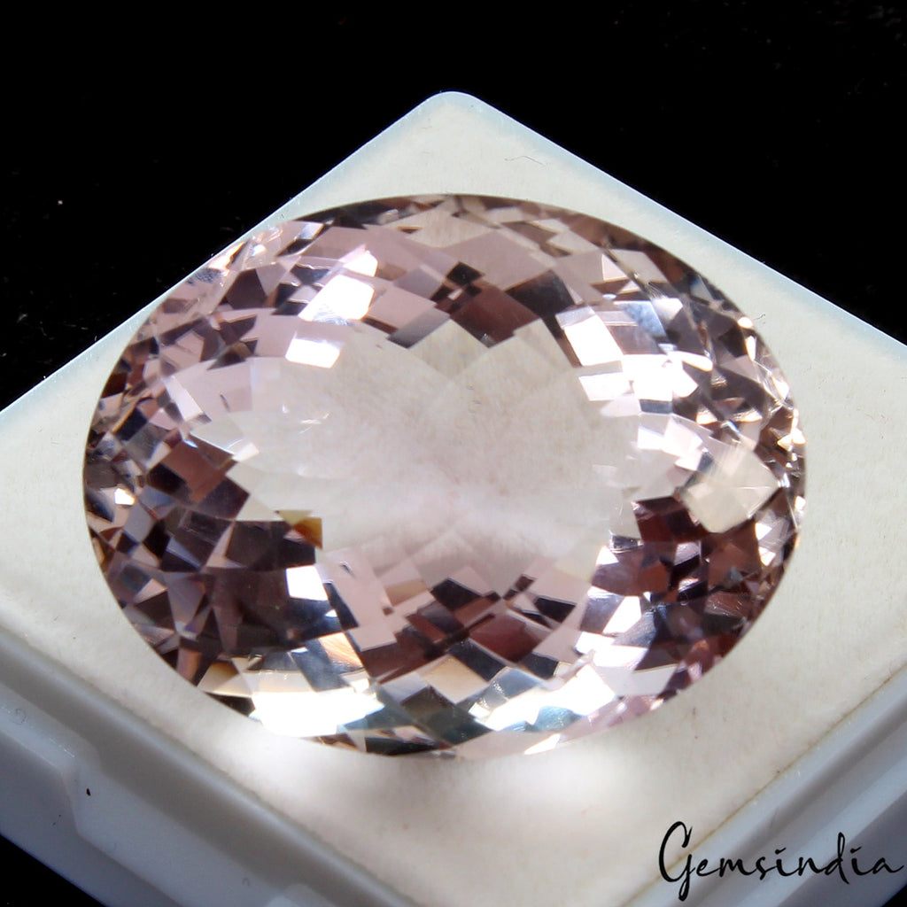 58.30 Ct Natural Lavender Color Amethyst Oval Checker cut Bolivian Huge Gemstone