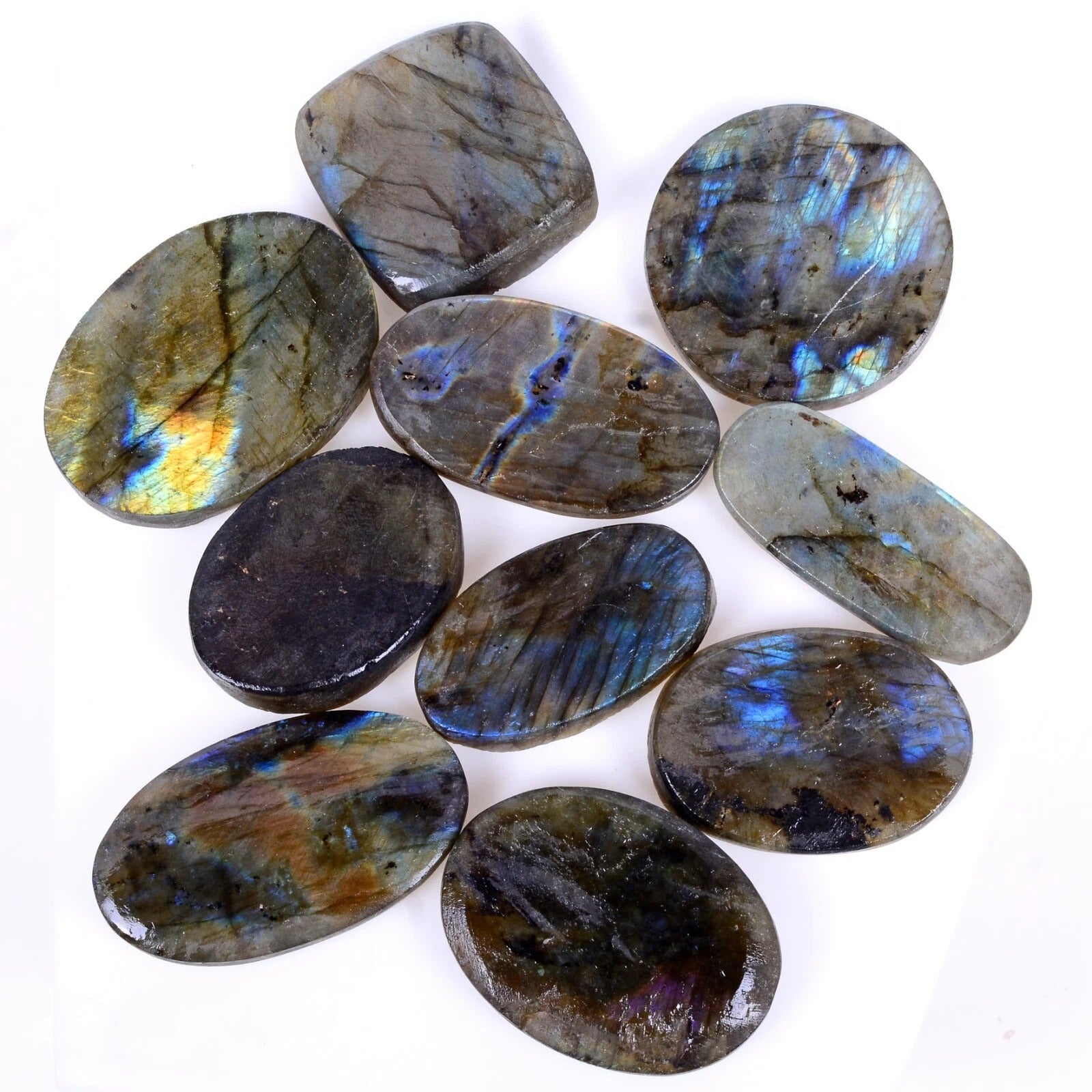 Labradorite Lot, Rough — 10 Pieces, 40mm to 50mm, 1150 Ct