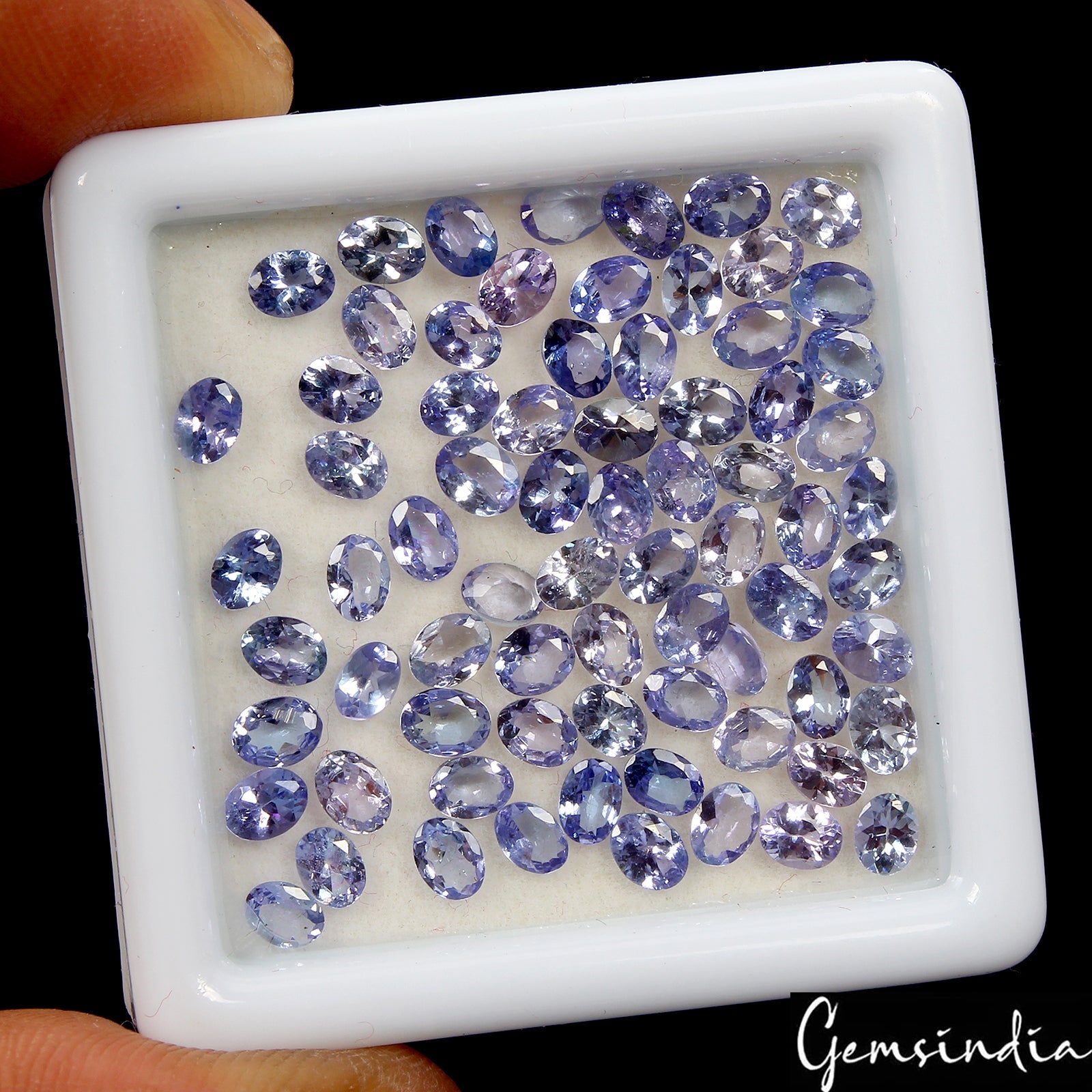Oval Cut Natural Unheated Violet Blue Tanzanite 11.70ct 4x3mm 74pcs Lot Gemstone