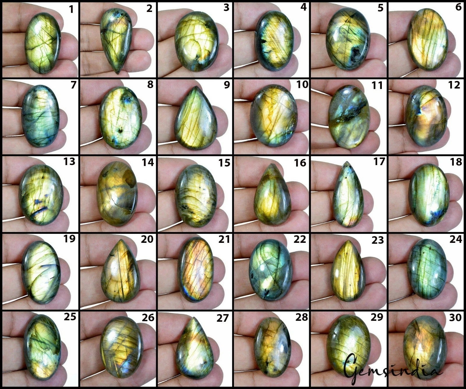 1200 Cts/30 Pcs Natural Untreated Multi Shine Labradorite Mix Cab Gems Wholesale