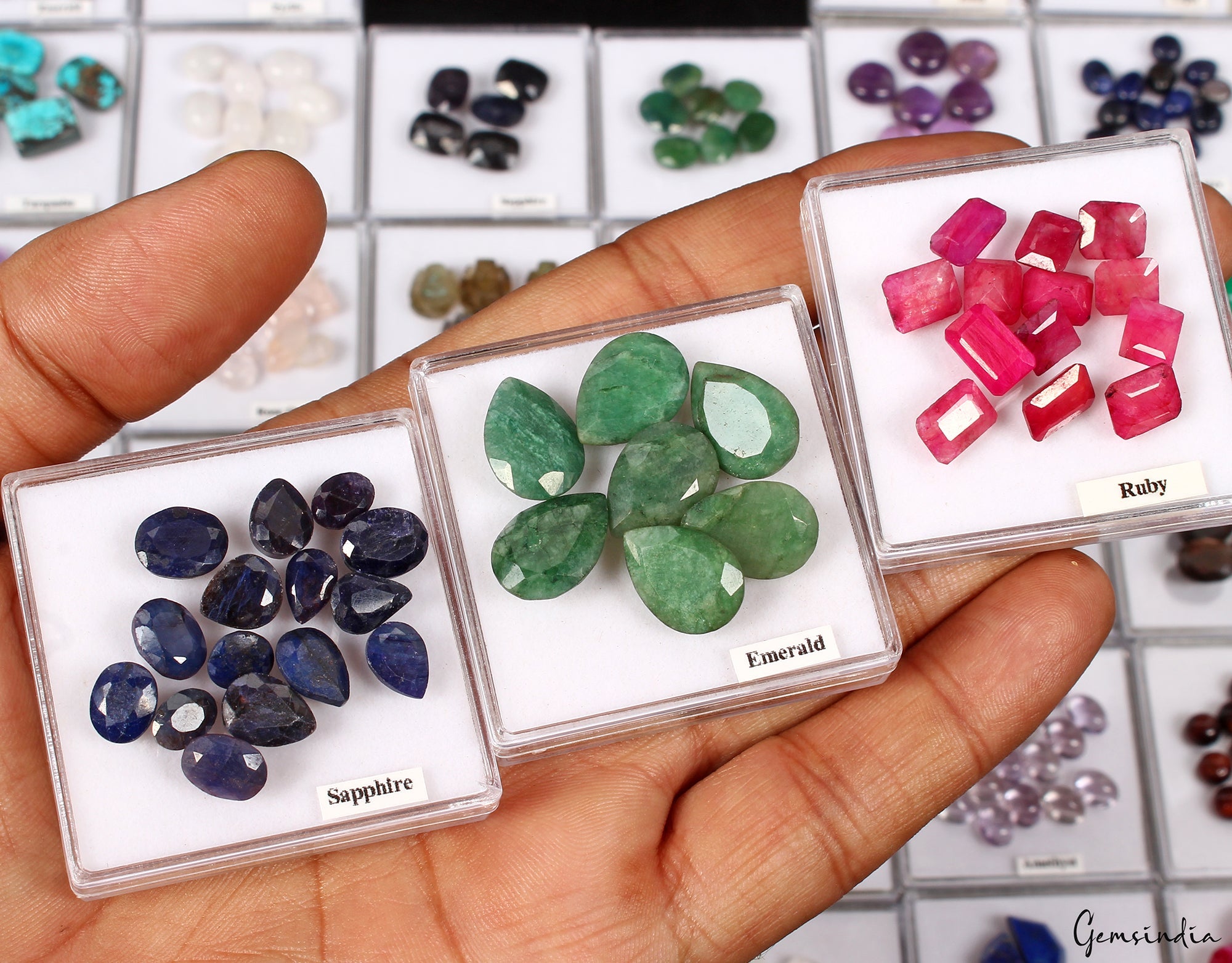 36 Lot Estate Genuine Multi Gems Loose Multi Color Gemstones Collection w/ Boxes