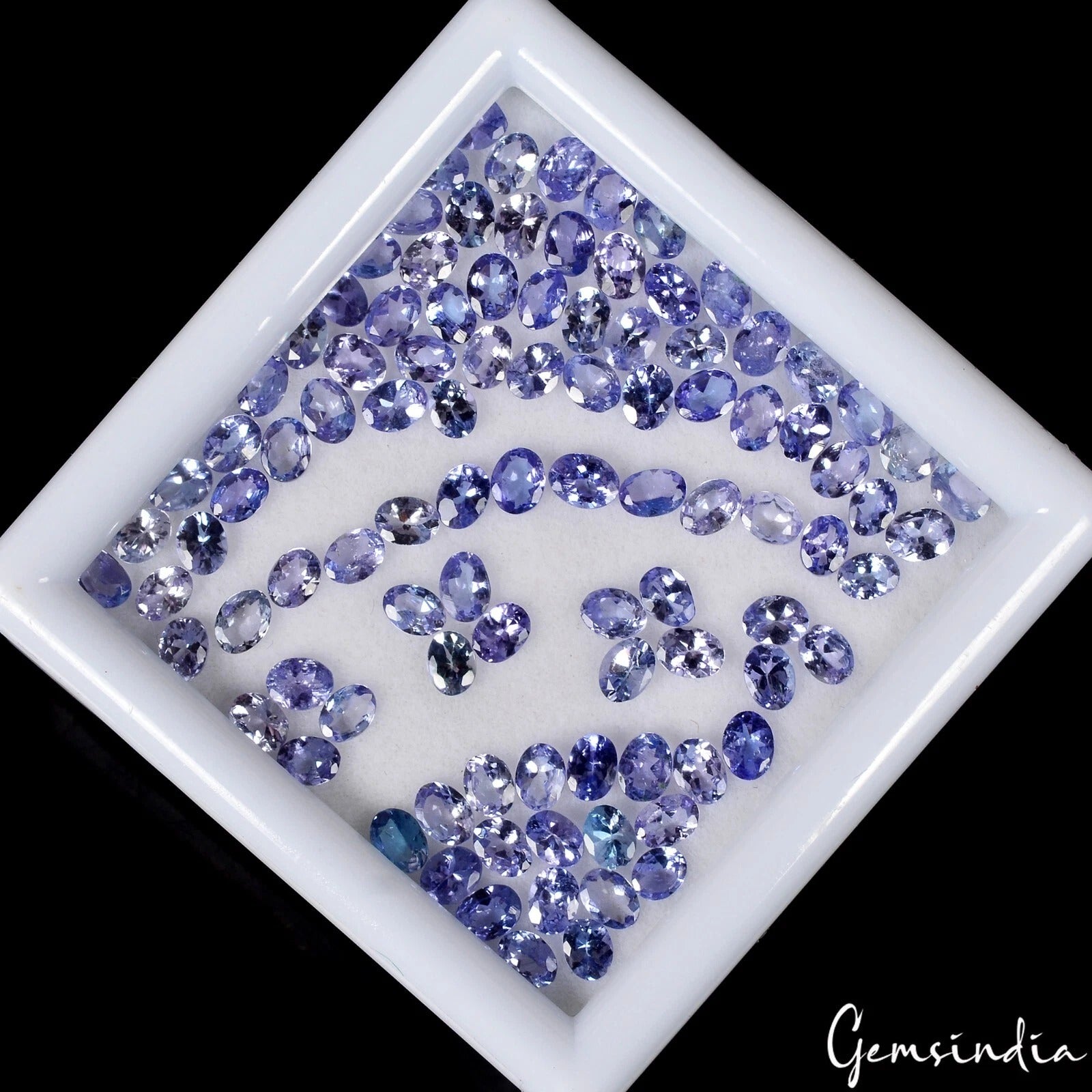 100 Pcs Natural Blue Tanzanite 4x3mm Oval Cut Loose Tanzania Gemstones~16 Ct Lot
