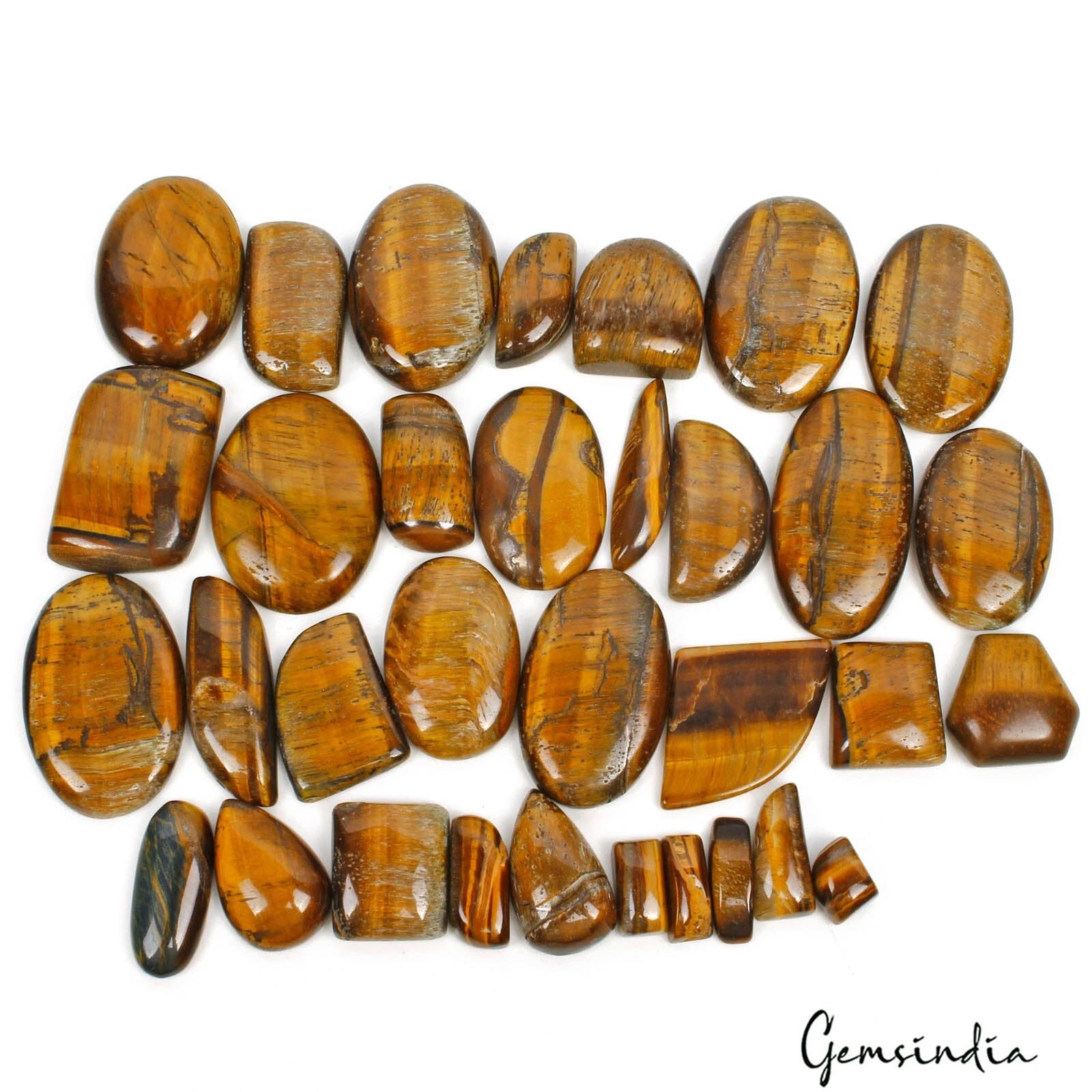 1300 Cts Natural Brown Tiger's eye Cabochon Loose Gemstone 11-44mm Wholesale Lot