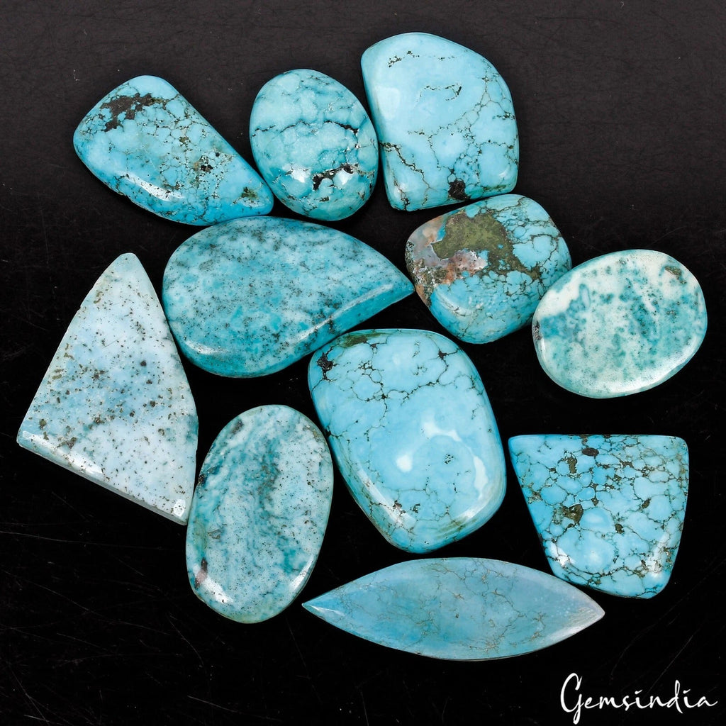 660 Ct/11 Pcs Natural USA Blue Green Turquoise Mix Cab Loose Wholesale Gemstones