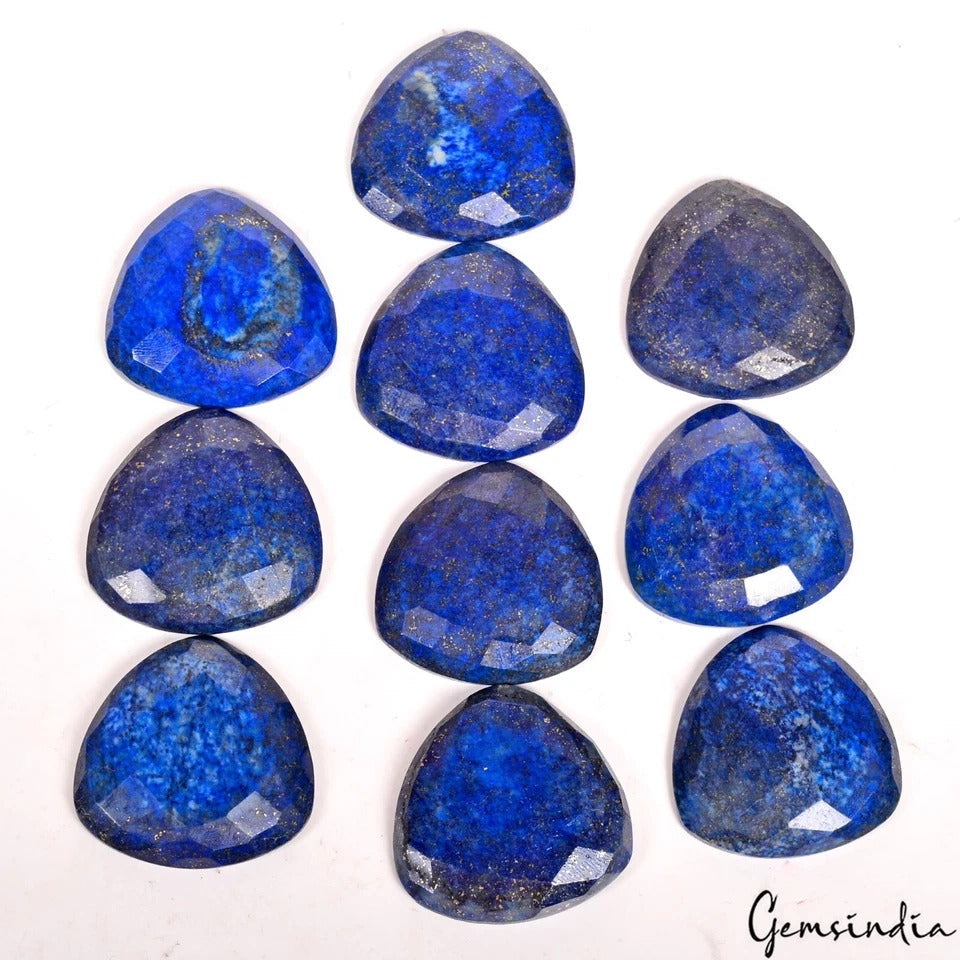 500 Ct Natural Blue Lapis Lazuli Trillion Checker Cut 30mm Calibrated Loose Gems