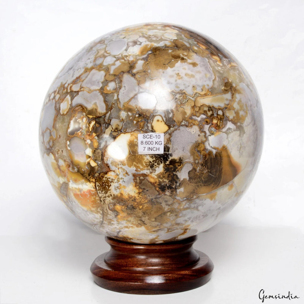 Ocean Jasper Sphere, Untreated — 7 inch, 8.6 Kg (43000 Ct), Madagascar