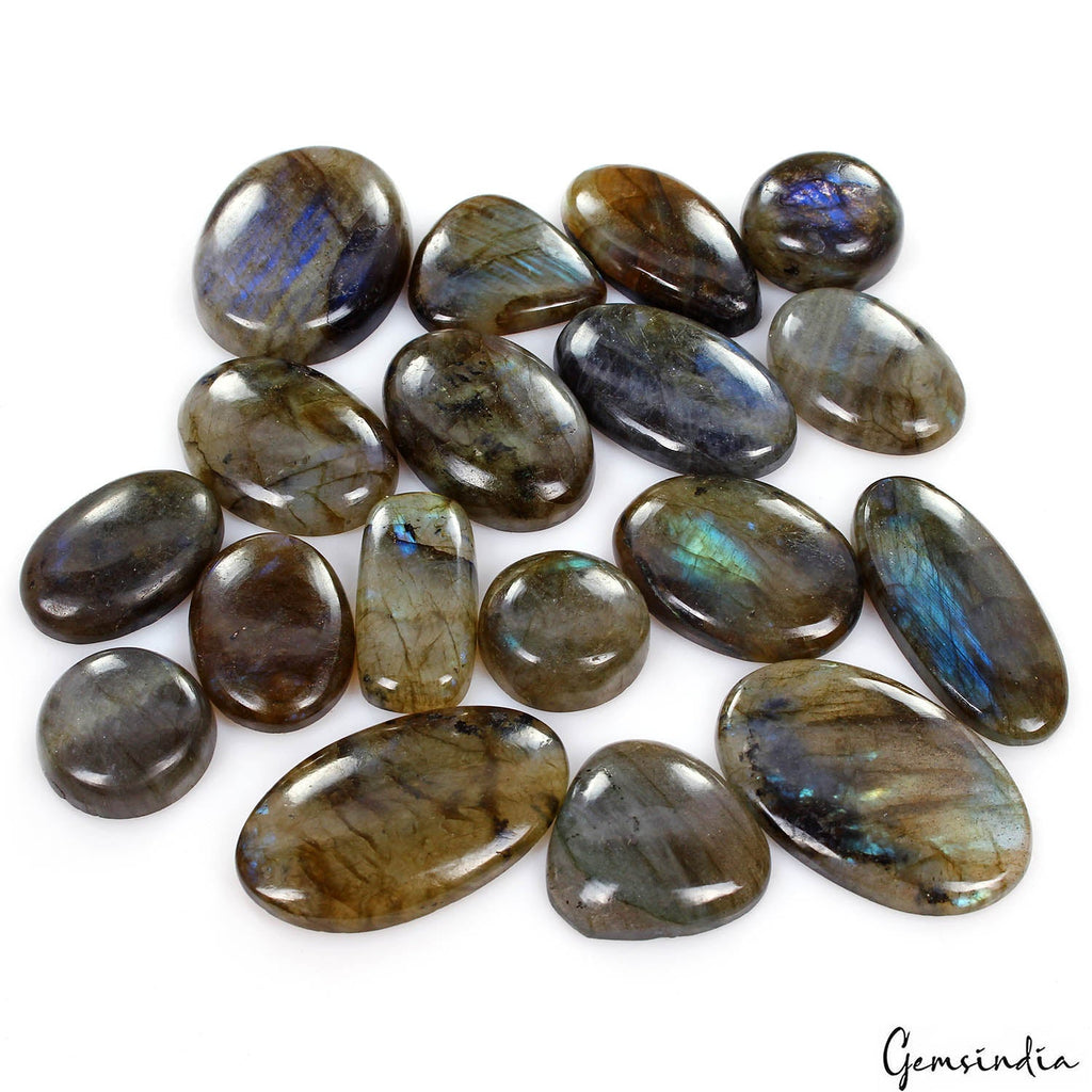 580 Ct Natural Multi Flash Labradorite Loose Cabochon Mix Gemstone Wholesale Lot