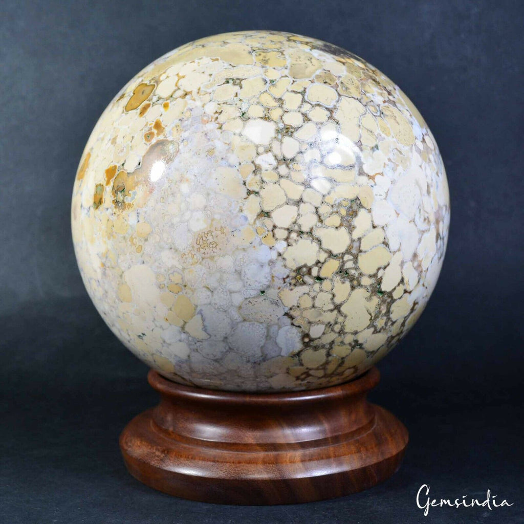 Big 9.4 Kg Natural Ocean Jasper Crystal Mineral Sphere Gemstone/Home Decor~7.5"