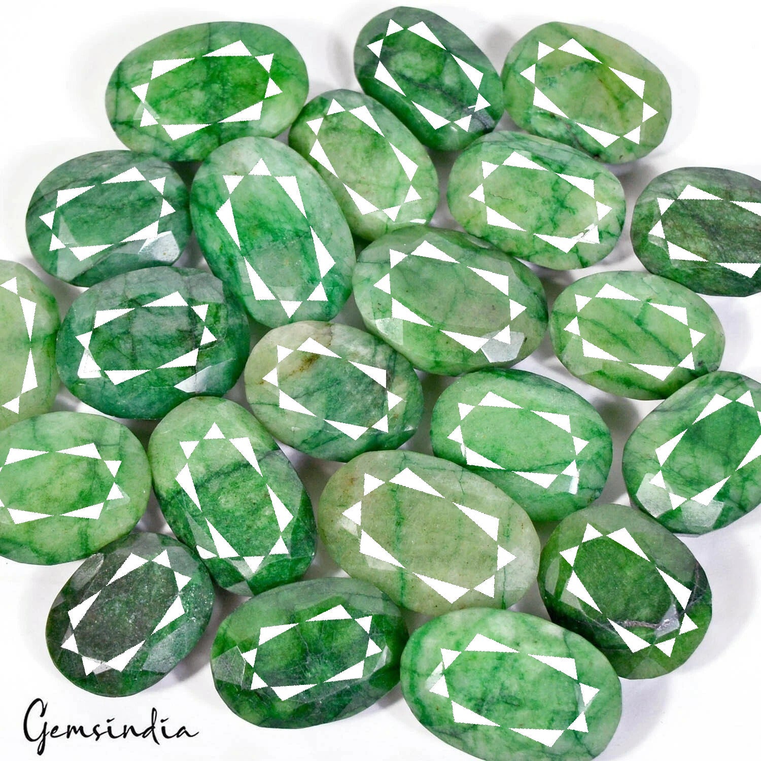 1100 Ct/22 Pcs Natural Brazilian Green Emerald Oval Cut Loose Wholesale Gems Lot